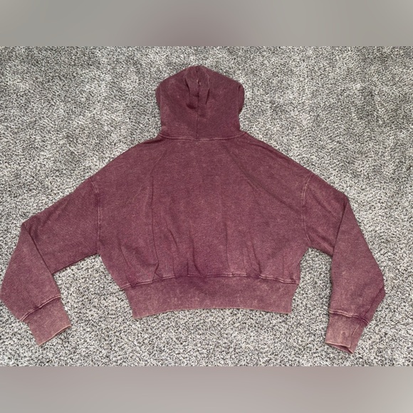 SO brand vintage maroon cropped zip up hoodie - Picture 5 of 5